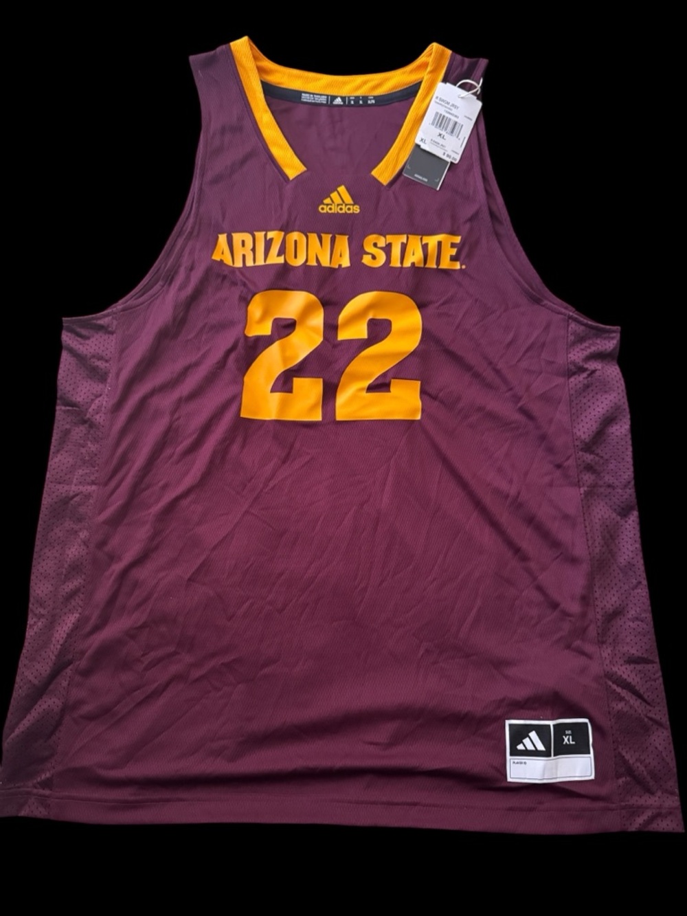 New Arizona State Adidas #22 Maroon & Gold Basketball Jersey XL